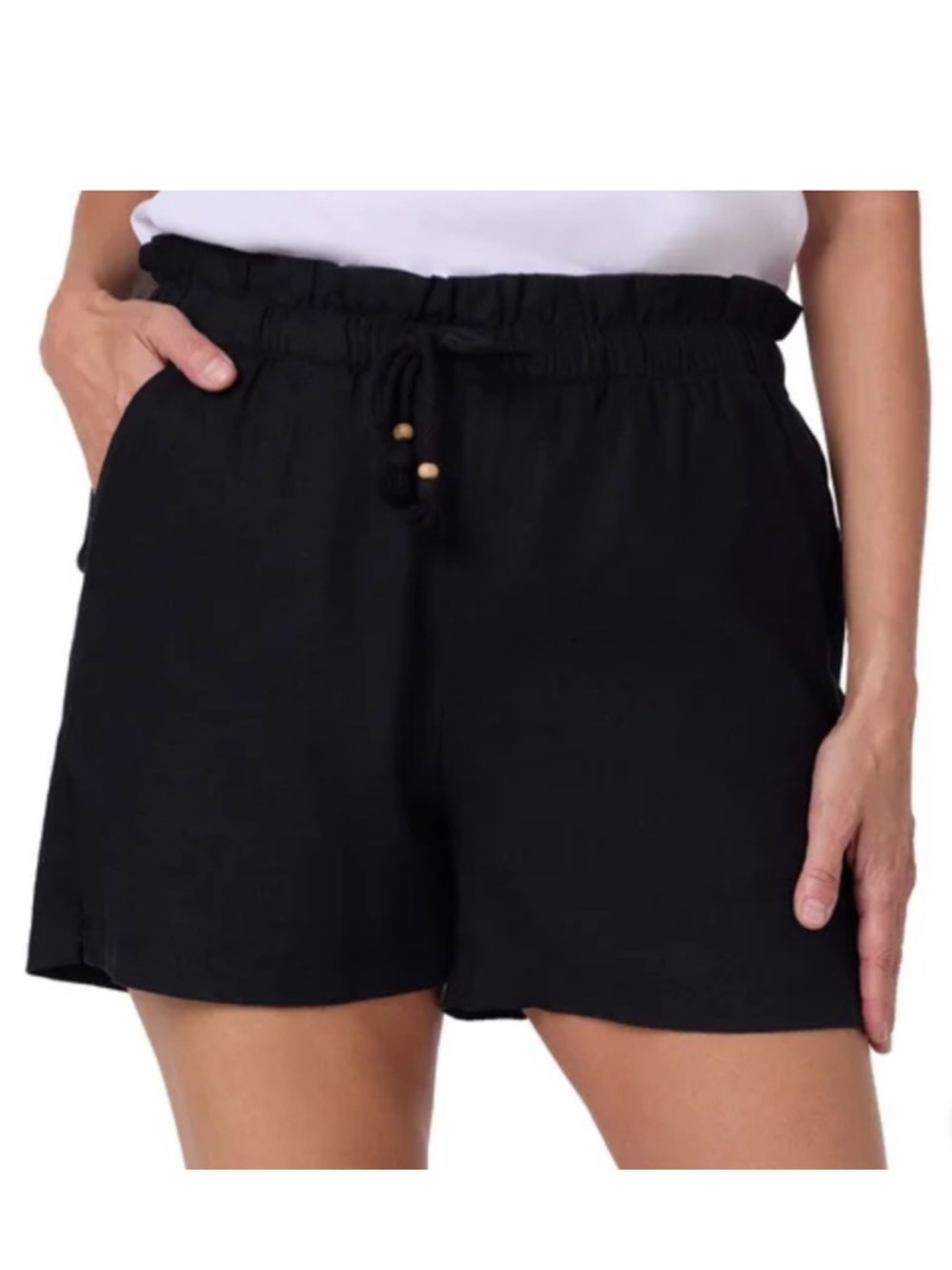 🆕 Hang Ten Black 4” Linen Blend Shorts